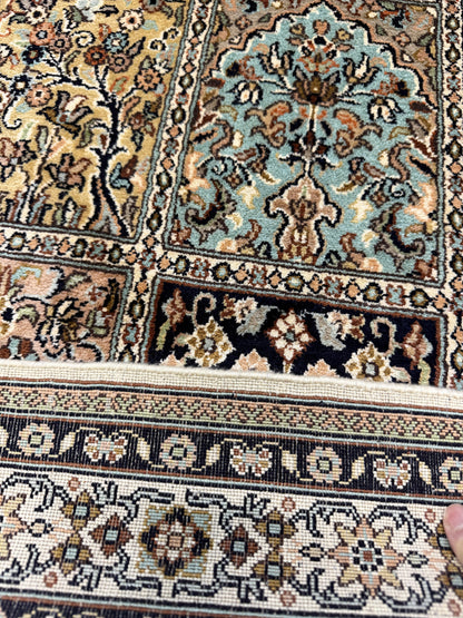 Kashmir Silk Safavid Garden Rug 98x61 cm | Rug# 32153