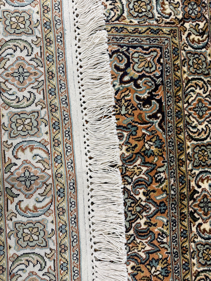 Kashmir Silk Floral Medallion Rug 130x78 cm | Rug# 32155