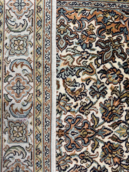 Kashmir Silk Floral Medallion Rug 130x78 cm | Rug# 32155