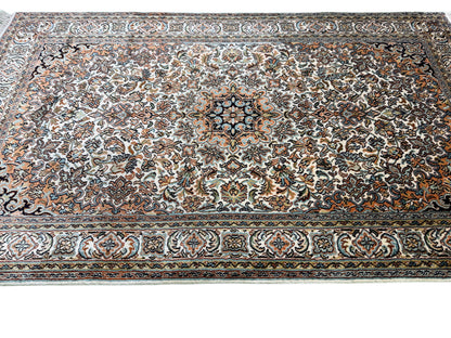 Kashmir Silk Floral Medallion Rug 130x78 cm | Rug# 32155