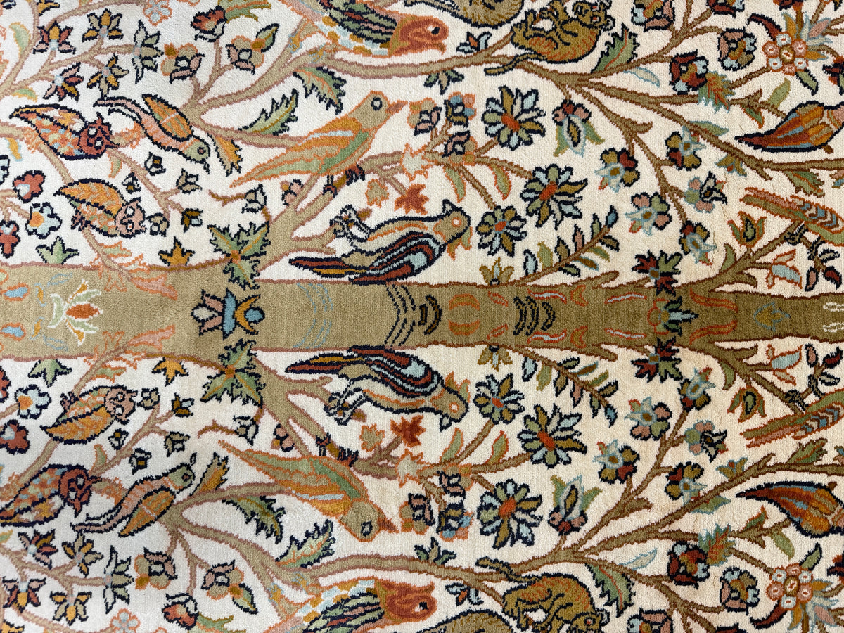 Kashmir Silk Tree of Life Garden Rug 188x122 cm | Rug# 32157