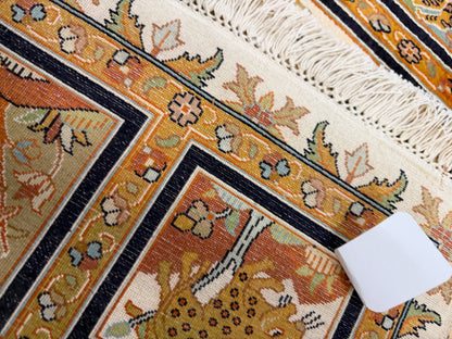 Kashmir Silk Tree of Life Garden Rug 188x122 cm | Rug# 32157