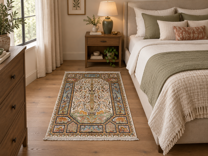 Kashmir Silk Tree of Life Garden Rug 188x122 cm | Rug# 32157
