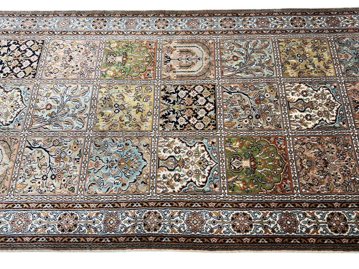 Kashmir Pure Silk Persian Garden Runner 251x79 cm | Rug# 32159