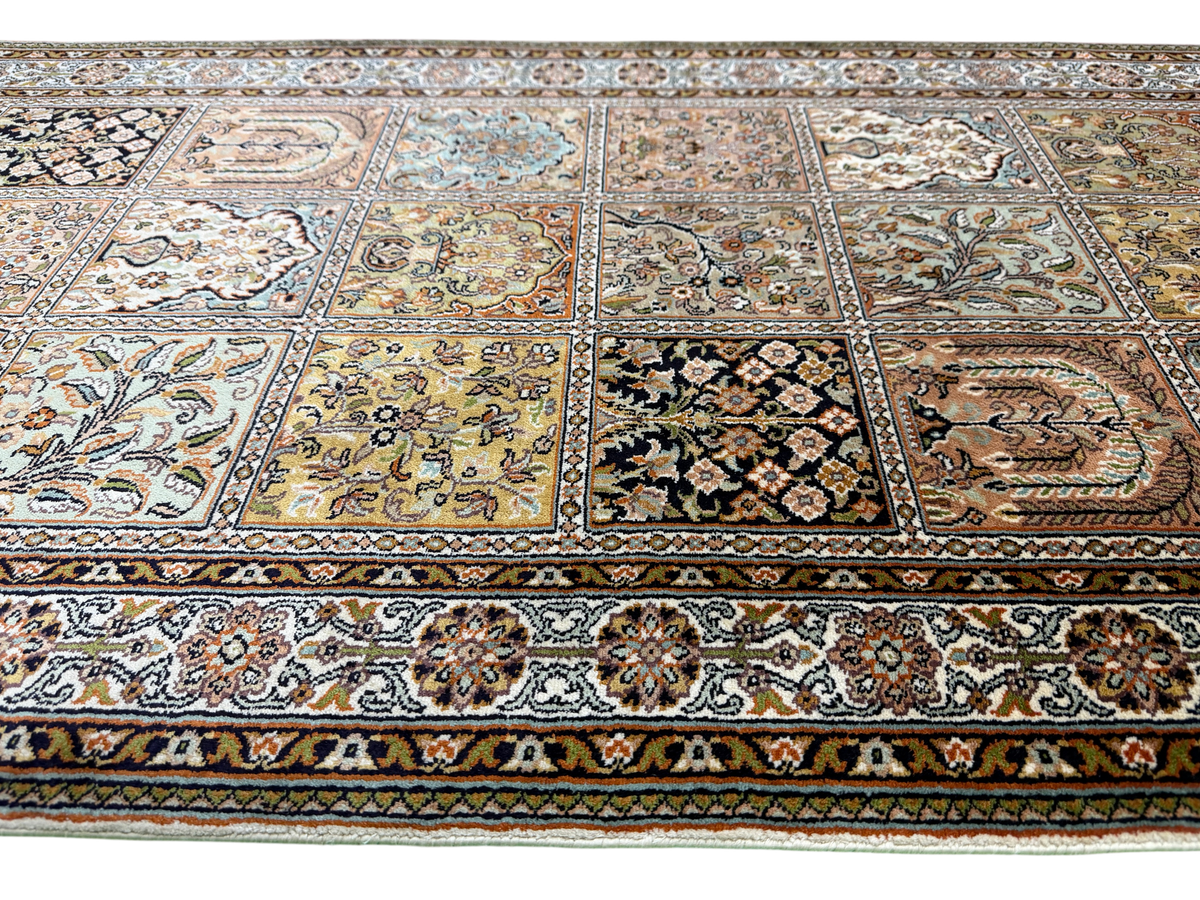 Pure Silk Kashmir Garden Panel Runner Rug 266x81 cm | Rug# 32160