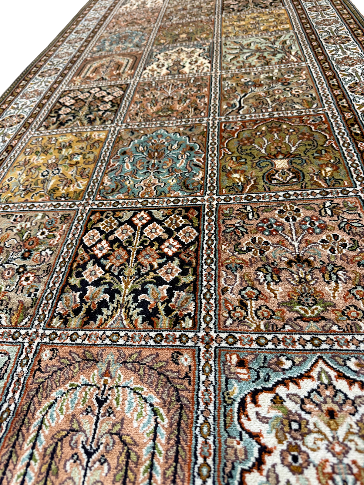 Pure Silk Kashmir Garden Panel Runner Rug 266x81 cm | Rug# 32160