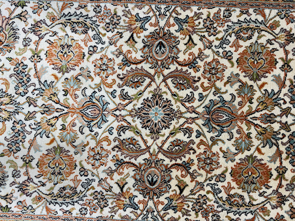 Kashmir Pure Silk Persian Floral Runner 204x76 cm | Rug# 32161