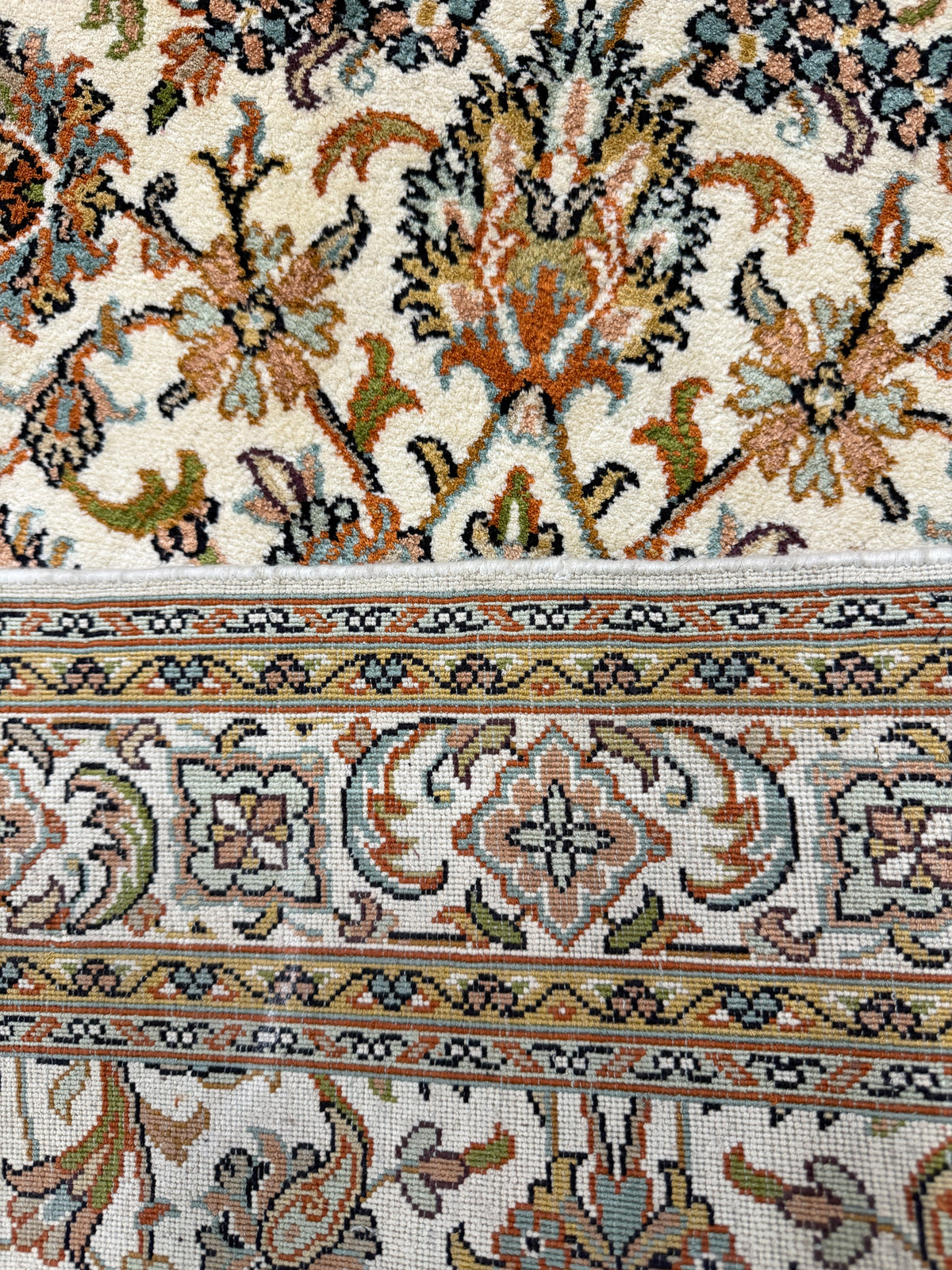 Kashmir Pure Silk Persian Floral Runner 204x76 cm | Rug# 32161
