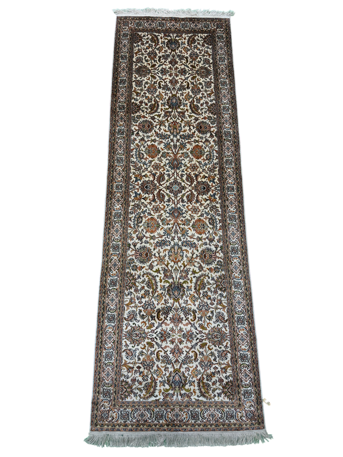 Kashmir Pure Silk Persian Floral Runner 204x76 cm | Rug# 32161