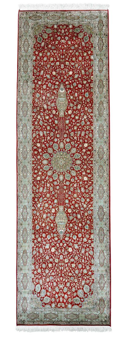 Pure Silk Kashmir Runner Rug 250x78 cm | Rug# 32163