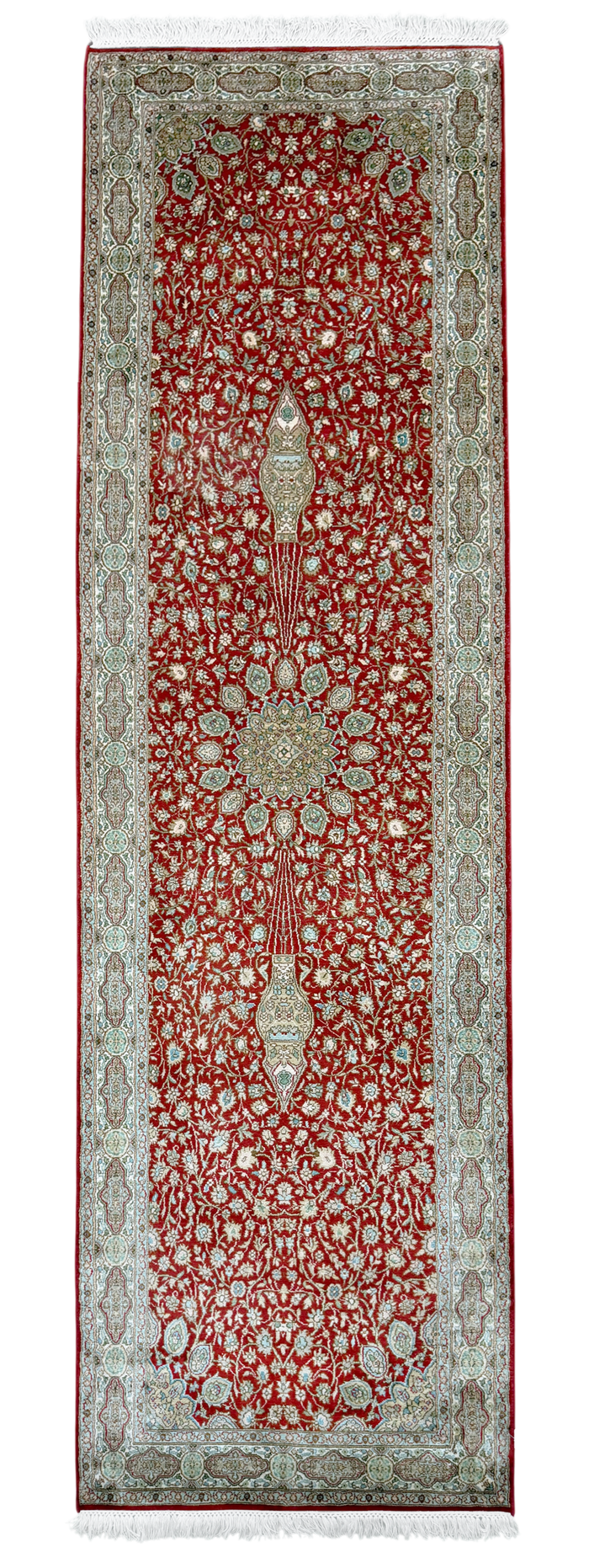 Pure Silk Kashmir Runner Rug 250x78 cm | Rug# 32163