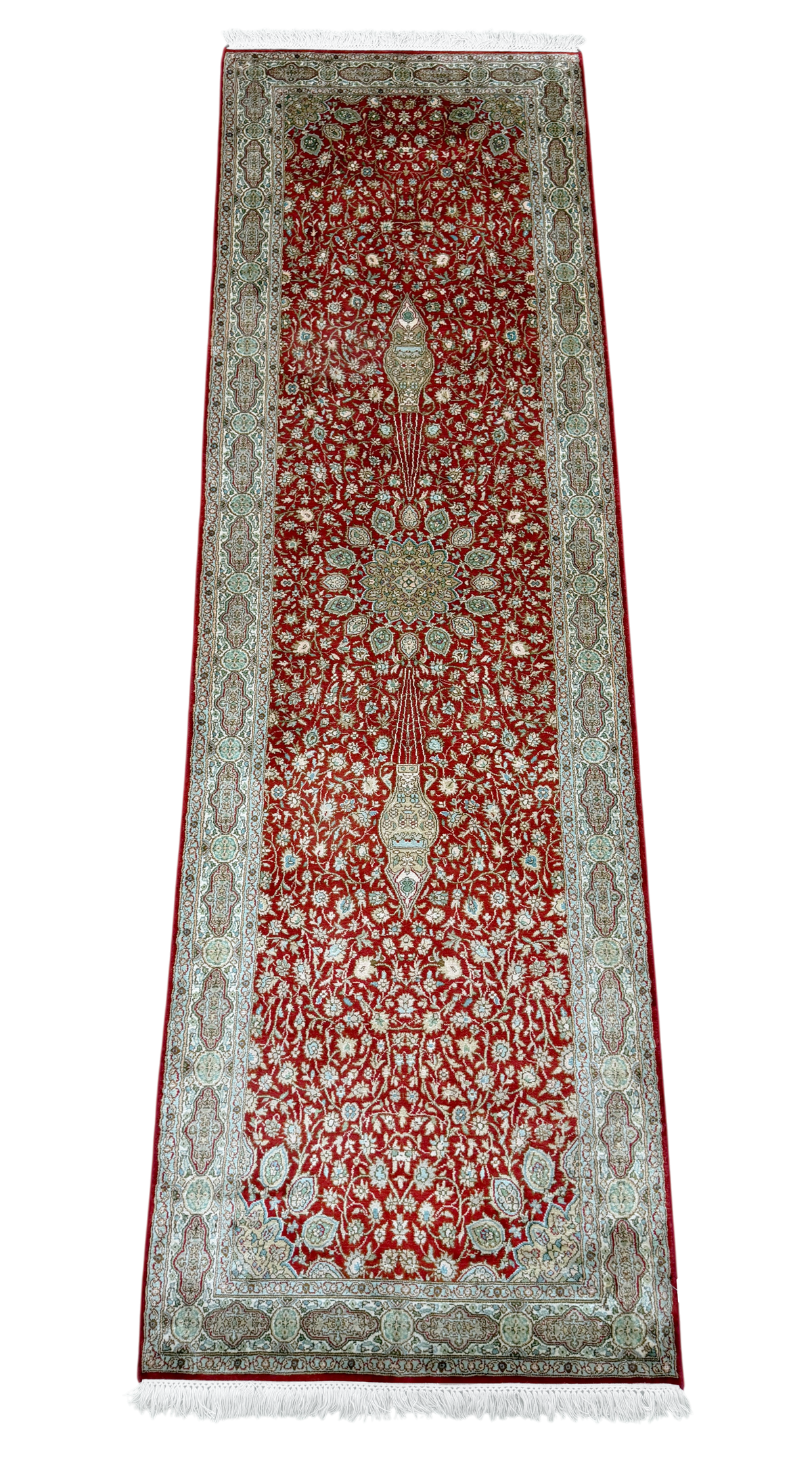 Pure Silk Kashmir Runner Rug 250x78 cm | Rug# 32163