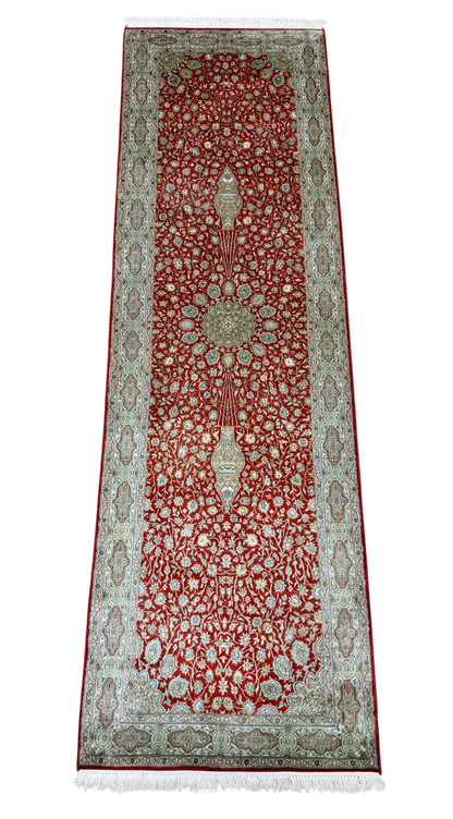 Pure Silk Kashmir Runner Rug 250x78 cm | Rug# 32163