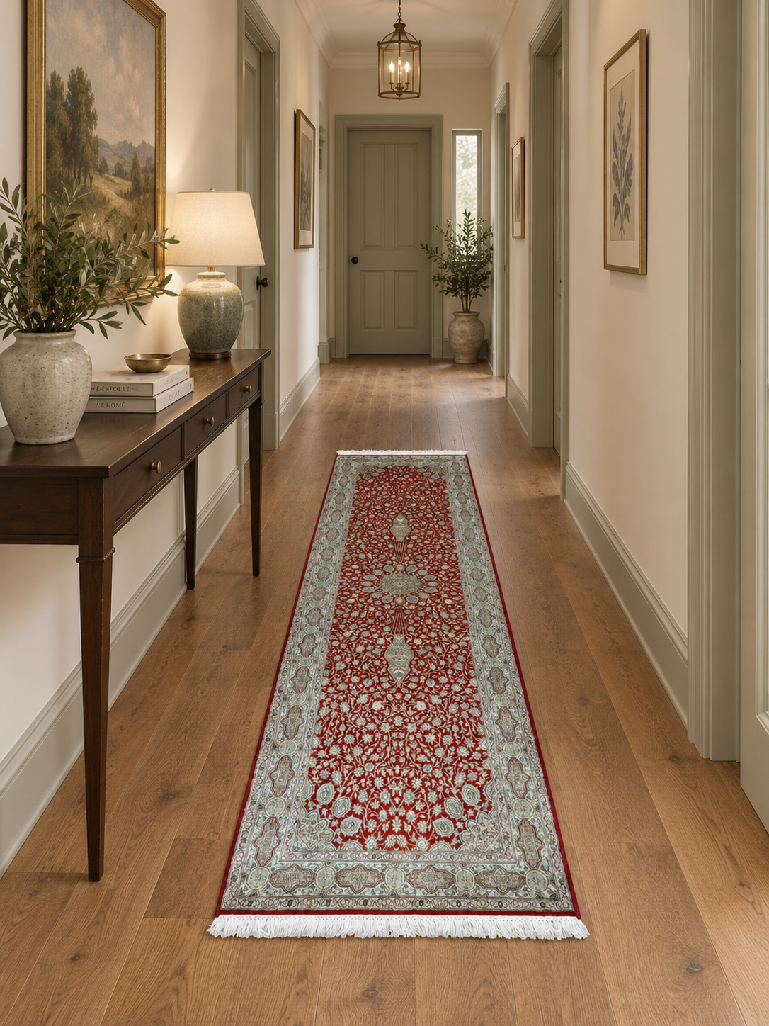 Pure Silk Kashmir Runner Rug 250x78 cm | Rug# 32163