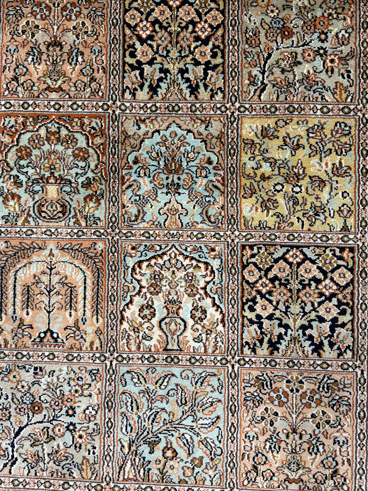 Pure Silk Kashmir Garden Panel Runner Rug 239x78 cm | Rug# 32164