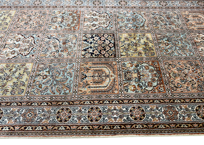Pure Silk Kashmir Garden Panel Runner Rug 239x78 cm | Rug# 32164