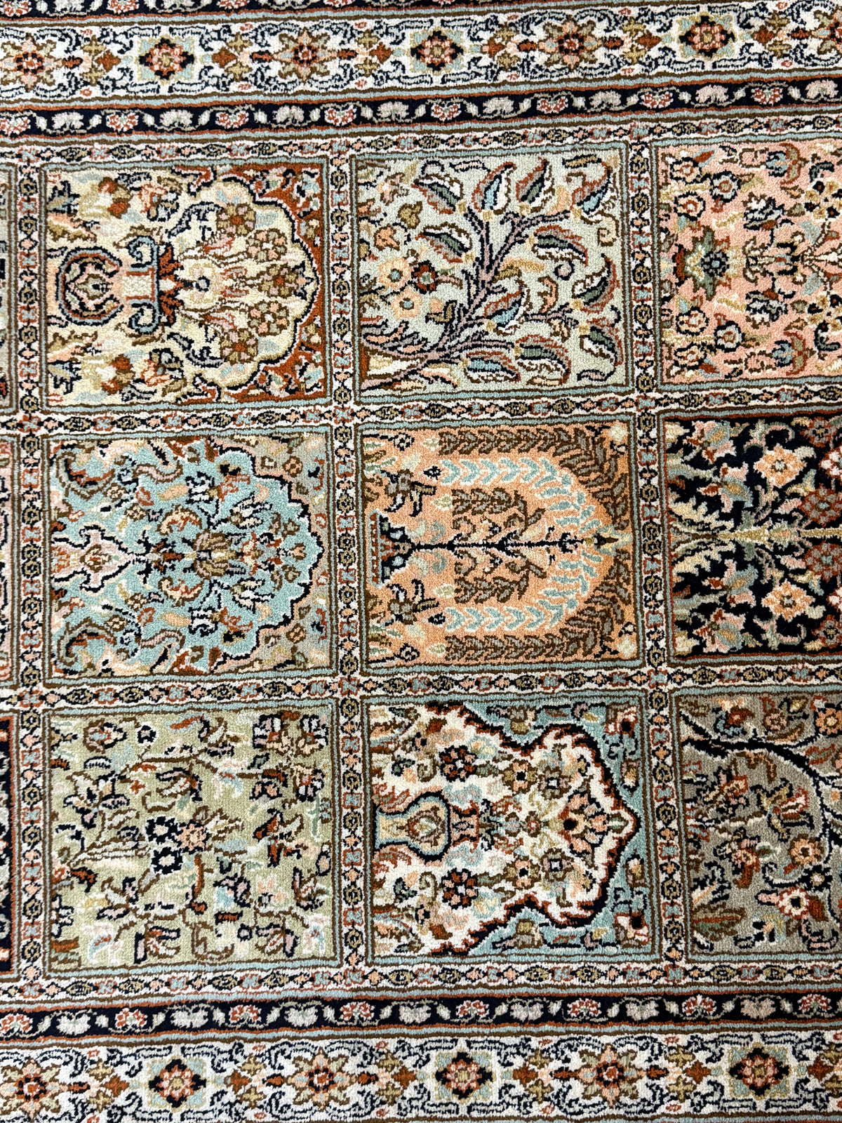 Pure Silk Kashmir Garden Panel Runner Rug 239x77 cm | Rug# 32165