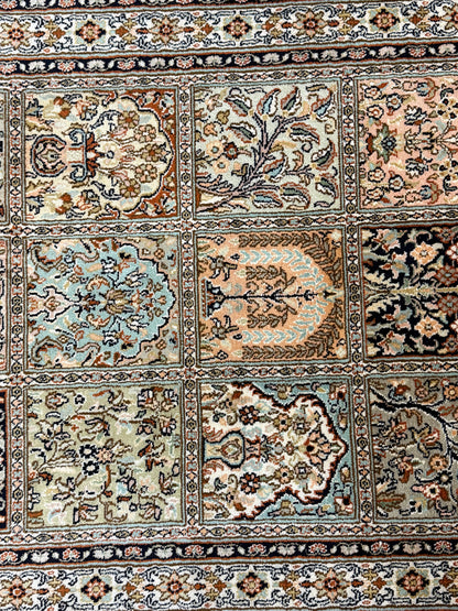 Pure Silk Kashmir Garden Panel Runner Rug 239x77 cm | Rug# 32165