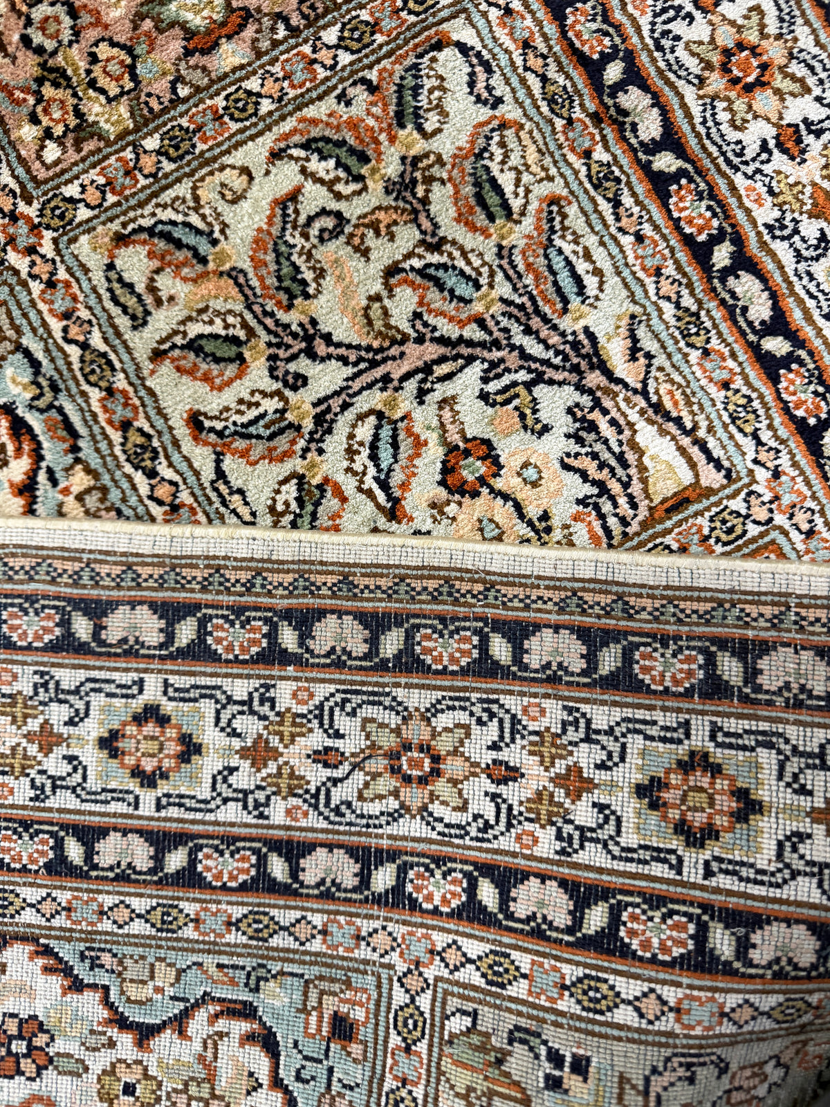 Pure Silk Kashmir Garden Panel Runner Rug 239x77 cm | Rug# 32165