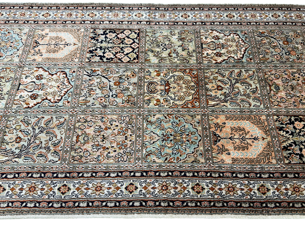 Pure Silk Kashmir Garden Panel Runner Rug 239x77 cm | Rug# 32165