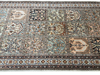 Pure Silk Kashmir Garden Panel Runner Rug 239x77 cm | Rug# 32165