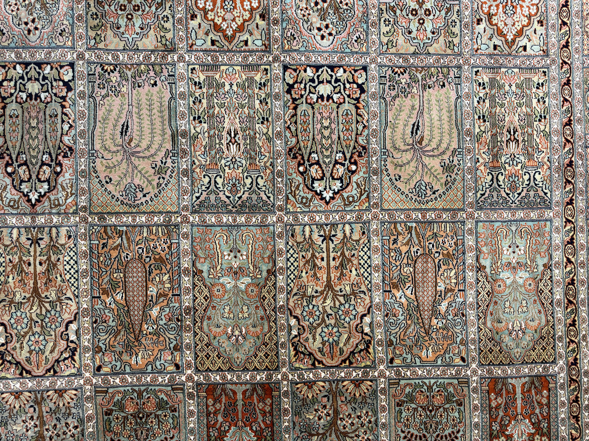 Kashmir Pure Silk Safavid Garden Rug 313x210 cm | Rug# 32166