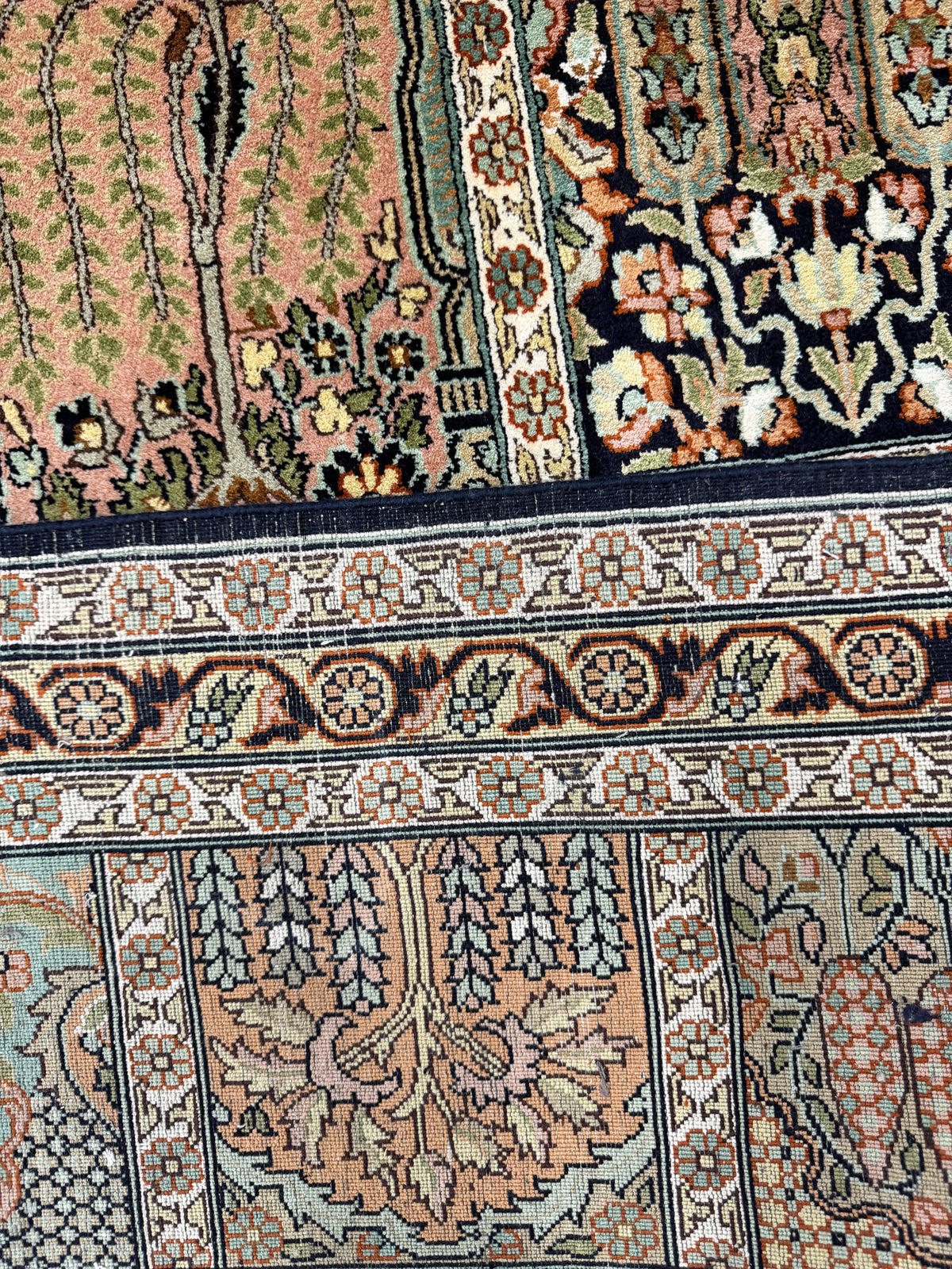 Kashmir Pure Silk Safavid Garden Rug 313x210 cm | Rug# 32166