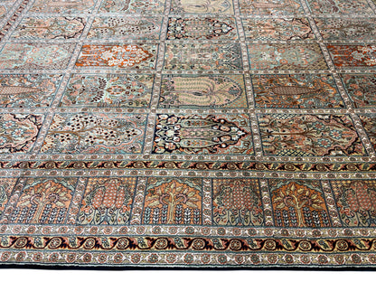 Kashmir Pure Silk Safavid Garden Rug 313x210 cm | Rug# 32166