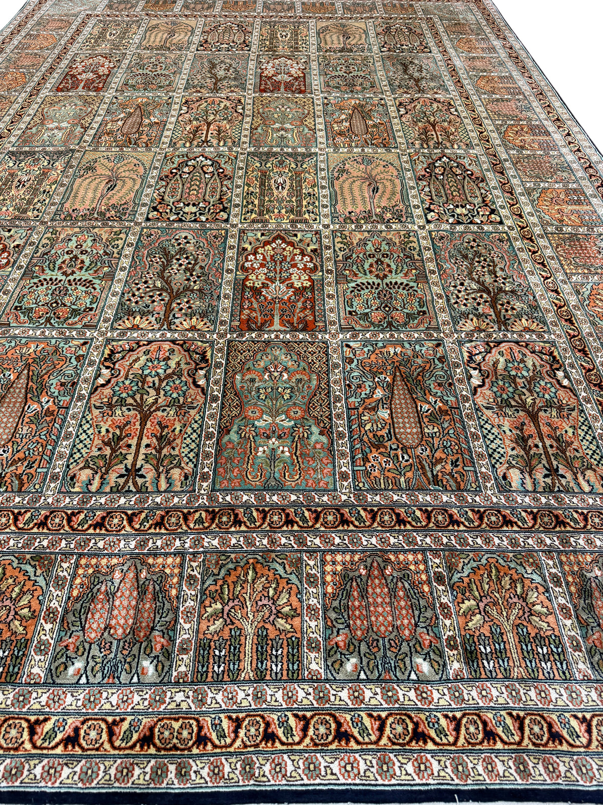 Kashmir Pure Silk Safavid Garden Rug 313x210 cm | Rug# 32166