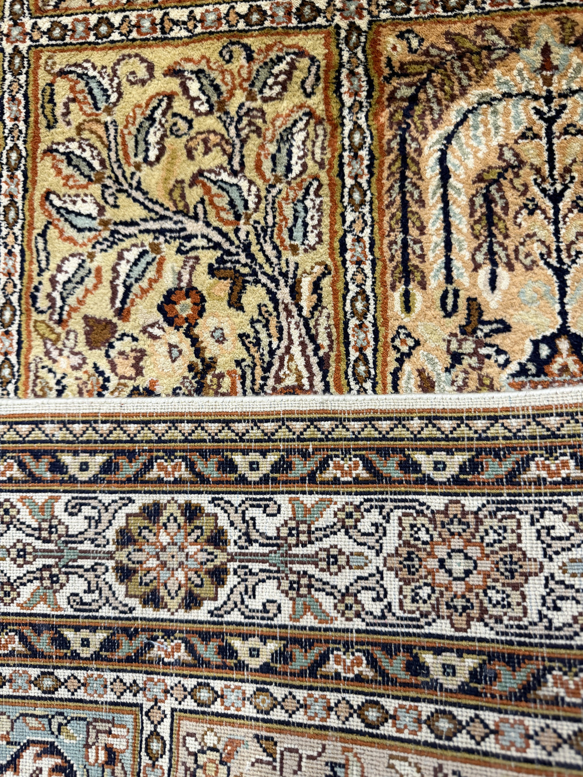 Pure Silk Kashmir Garden Panel Runner 299x78 cm | Rug# 32169