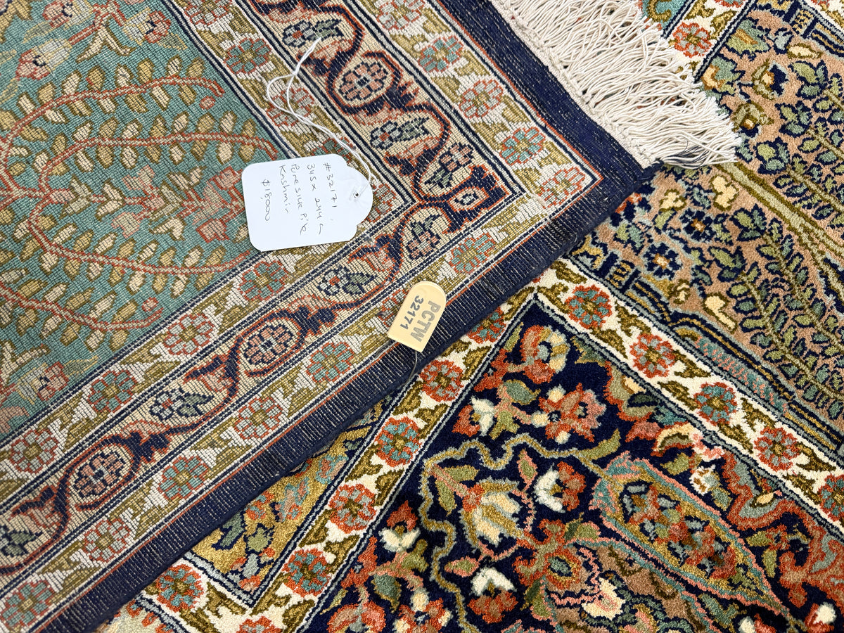 Pure Silk Kashmir Persian Garden Rug 345x244 cm | Rug# 32171