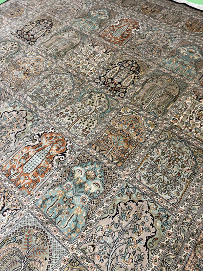 Kashmir Pure Silk Safavid Garden Rug 348x249 cm | Rug# 32172