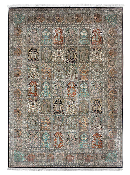Kashmir Pure Silk Safavid Garden Rug 348x249 cm | Rug# 32172