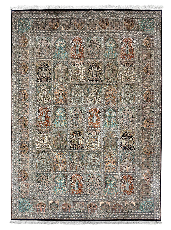 Kashmir Pure Silk Safavid Garden Rug 348x249 cm | Rug# 32172