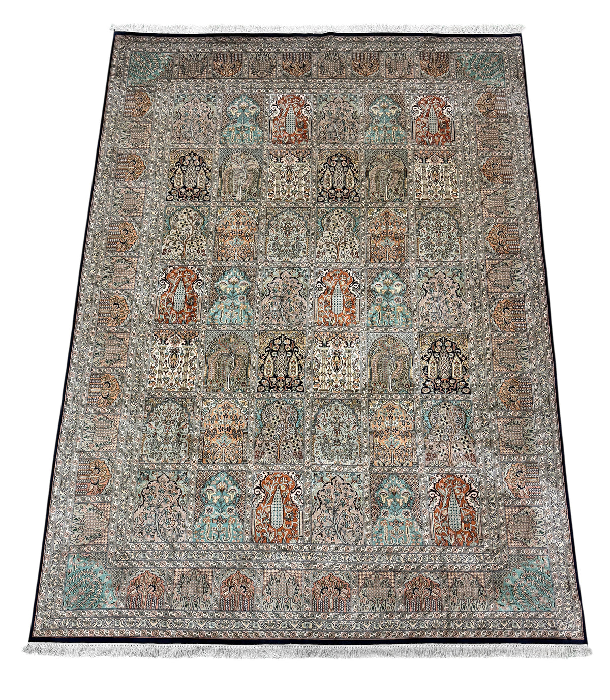 Kashmir Pure Silk Safavid Garden Rug 348x249 cm | Rug# 32172