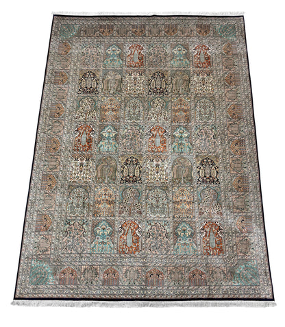 Kashmir Pure Silk Safavid Garden Rug 348x249 cm | Rug# 32172
