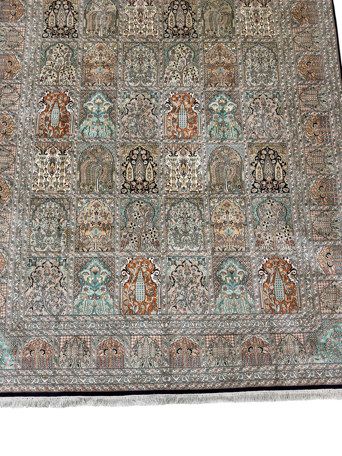 Kashmir Pure Silk Safavid Garden Rug 348x249 cm | Rug# 32172
