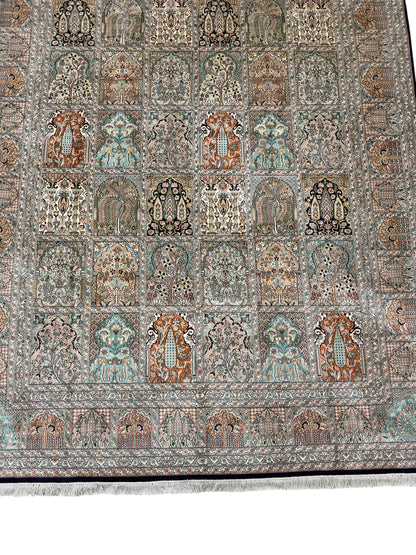 Kashmir Pure Silk Safavid Garden Rug 348x249 cm | Rug# 32172
