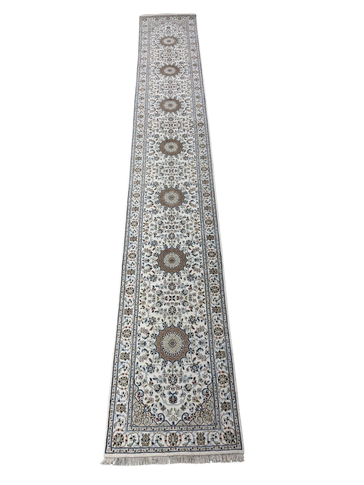 Hand-Knotted Nain Design Hall Runner 617x67 cm | Rug#32201