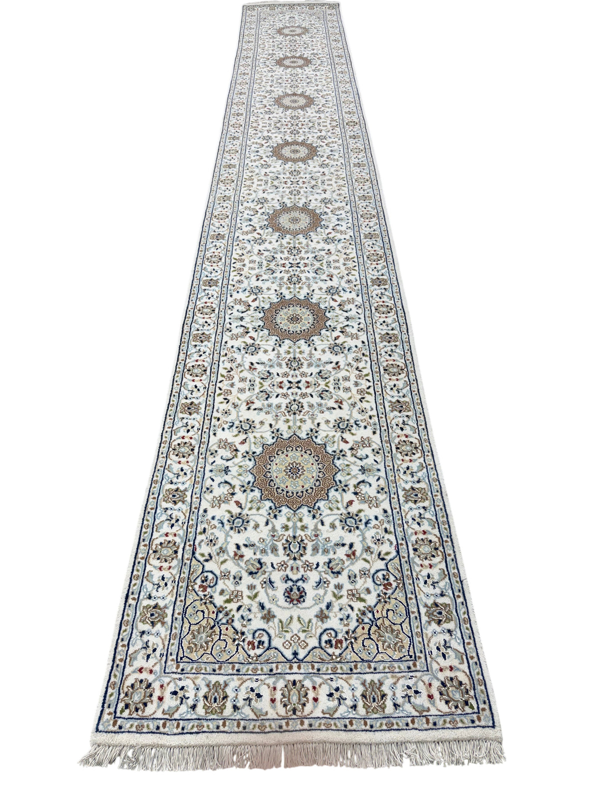Hand-Knotted Nain Design Hall Runner 617x67 cm | Rug#32201