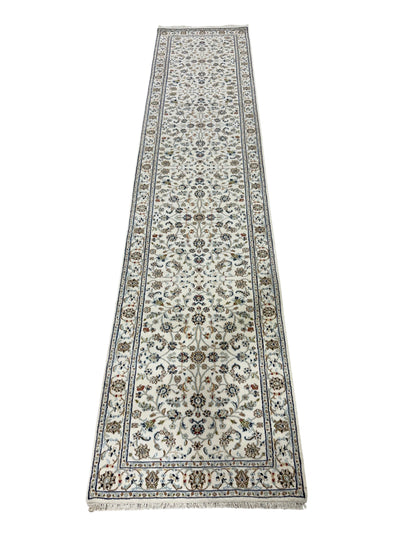 Hand-Knotted Indo-Nain Hall Runner 374x84 cm | Rug#32203