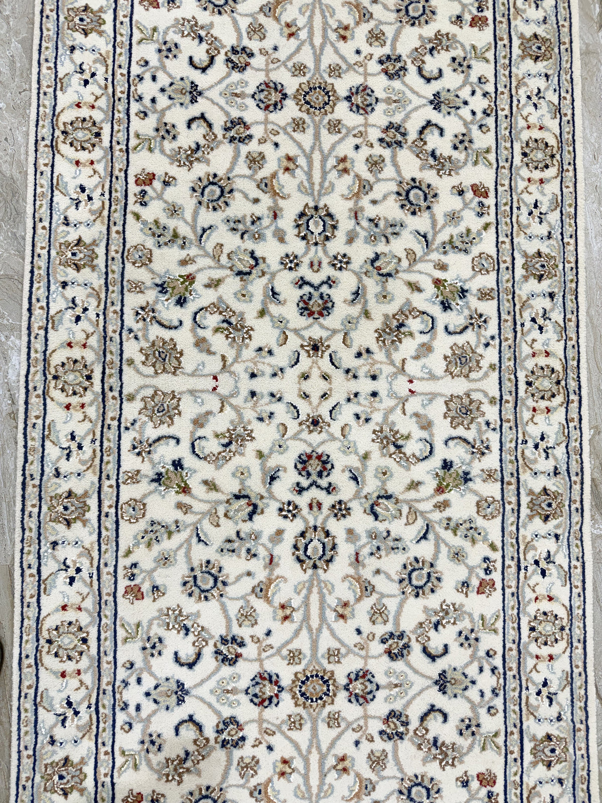 Hand-Knotted Indo-Nain Hall Runner 374x84 cm | Rug#32203