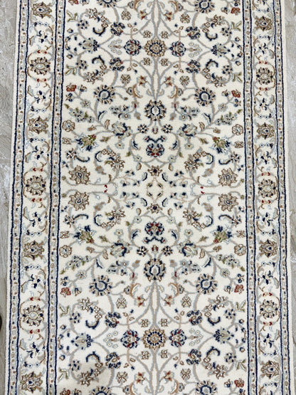 Hand-Knotted Indo-Nain Hall Runner 374x84 cm | Rug#32203