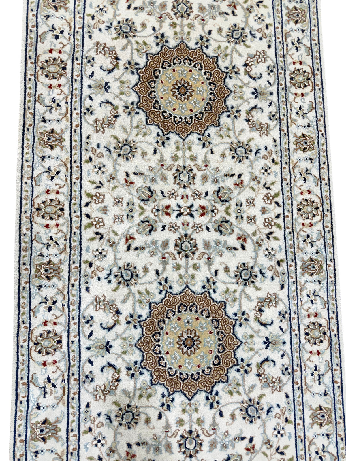 Hand-Knotted Indo-Nain Hall Runner 428x79 cm | Rug# 32204