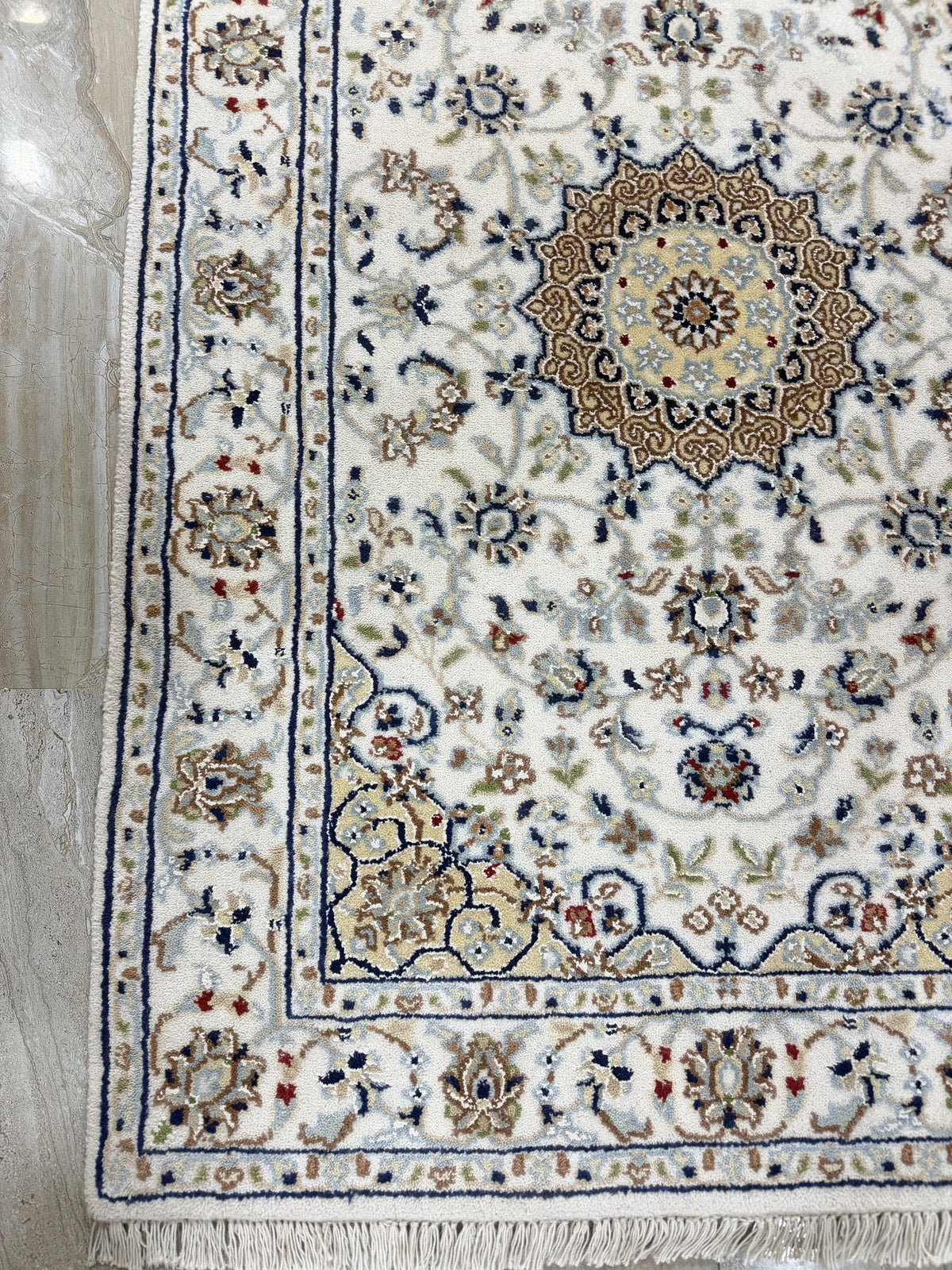 Hand-Knotted Indo-Nain Hall Runner 428x79 cm | Rug# 32204