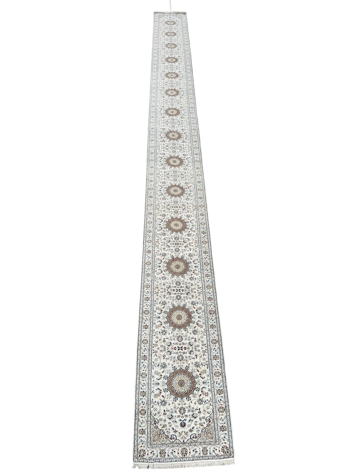 Hand-Knotted Indo-Nain Hall Runner 957x86 cm | Rug#32205