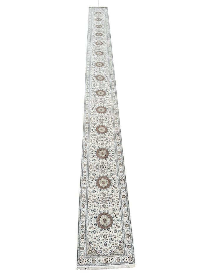 Hand-Knotted Indo-Nain Hall Runner 957x86 cm | Rug#32205