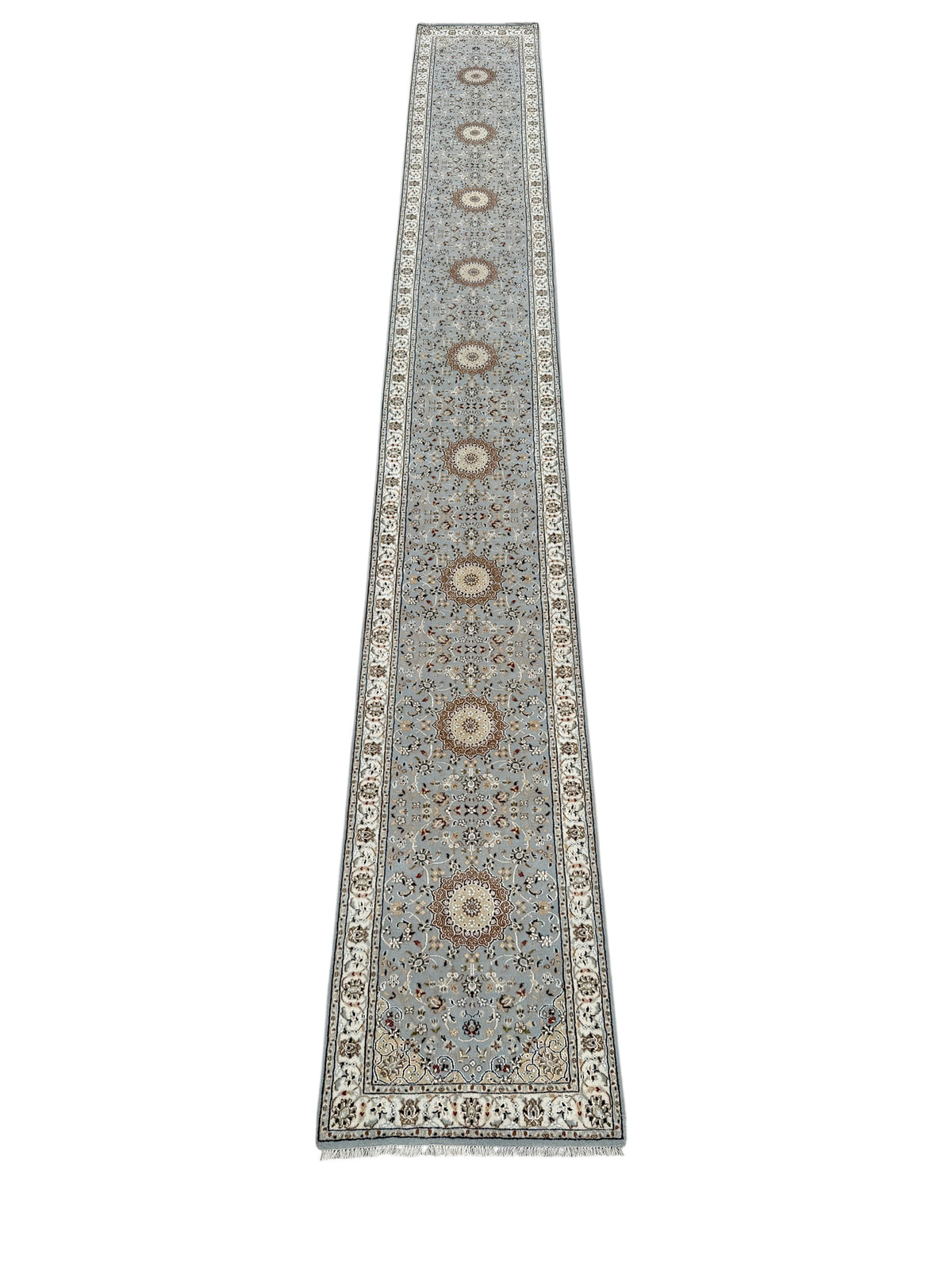 Hand-Knotted Nain Design Hall Runner 607x78 cm | Rug#32206