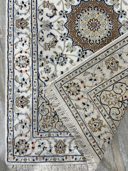 Hand-Knotted Nain Design Hall Runner 379x81 cm | Rug#32207