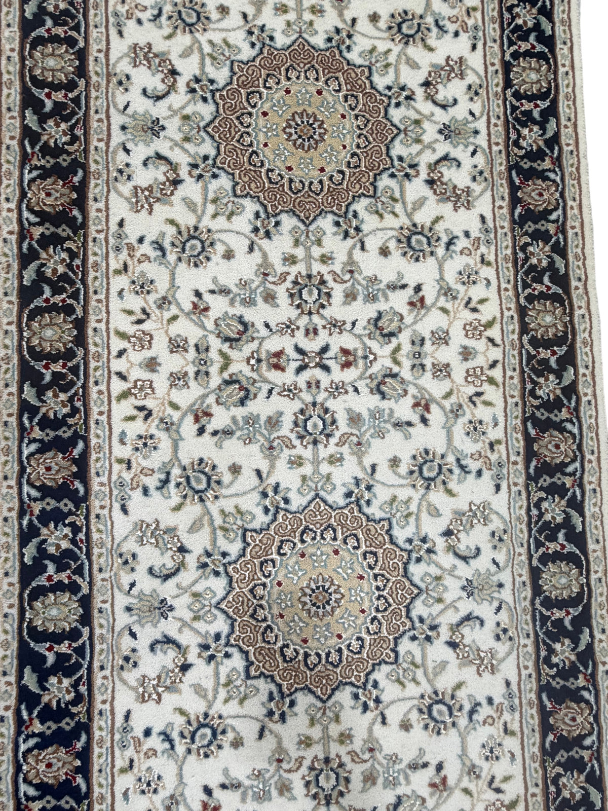 Hand-Knotted Nain Design Hall Runner 436x83 cm | Rug#32208